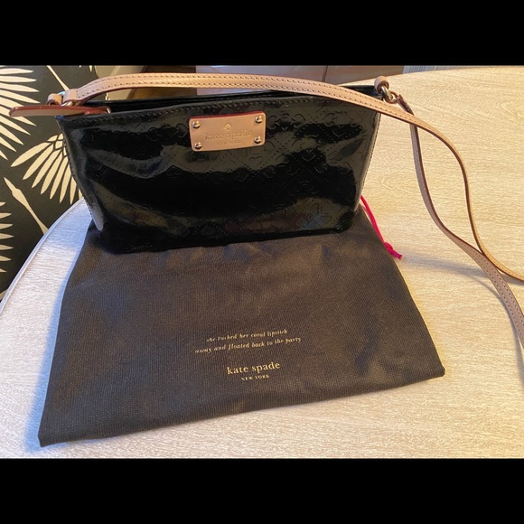 Kate Spade Patent Embossed Spade Print Crossbody - Picture 2 of 10